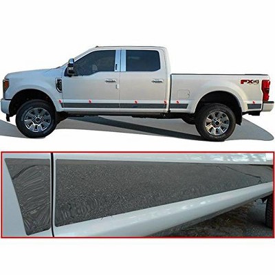 QAA is Compatible with 2017-2020 Ford F-250 & F-350 Super Duty 12 Piece Stainless Rocker Panel Trim, Upper Kit, 4.5" Width TH57324