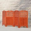 Solhome Carlton Reddish Brown Wood Privacy Screen with 4 Panels - 46" - 2 of 4