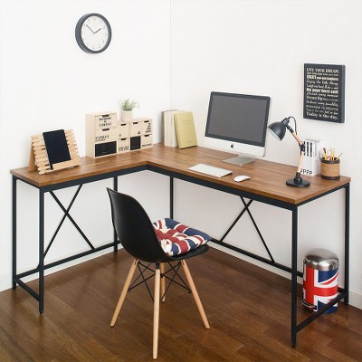 Anybear Wood and Metal Corner Desk