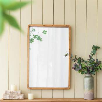 Odd Shaped Mirrors,Irregular Mirror,Wood Framed Mirror,Decorative Wall Mirrors For Living Room Bathroom Entryway,Pear-Shaped Mirror-The Pop Home