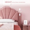 Coolmee Twin/Twin XL Bed Frame, Velvet Upholstered Platform Bed Frame with Height Adjustable Headboard for Boys and Girls, Wood Slat Support - 4 of 4