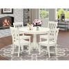 Round Dining Set 5Pc Asian Style - 42 Inch Table & 4 Chairs - Modern Elegant Dining Room Furniture - 2 of 4