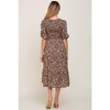 PinkBlush Multi-Color Floral Smocked Tiered Maternity Midi Dress - 3 of 4