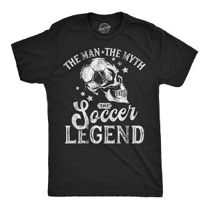 Mens Funny T Shirts The Man The Myth The Soccer Legend Sarcastic Graphic Novelty Tee For Men - Crazy Dog Men's T Shirt For Soccer Fans - 1 of 4