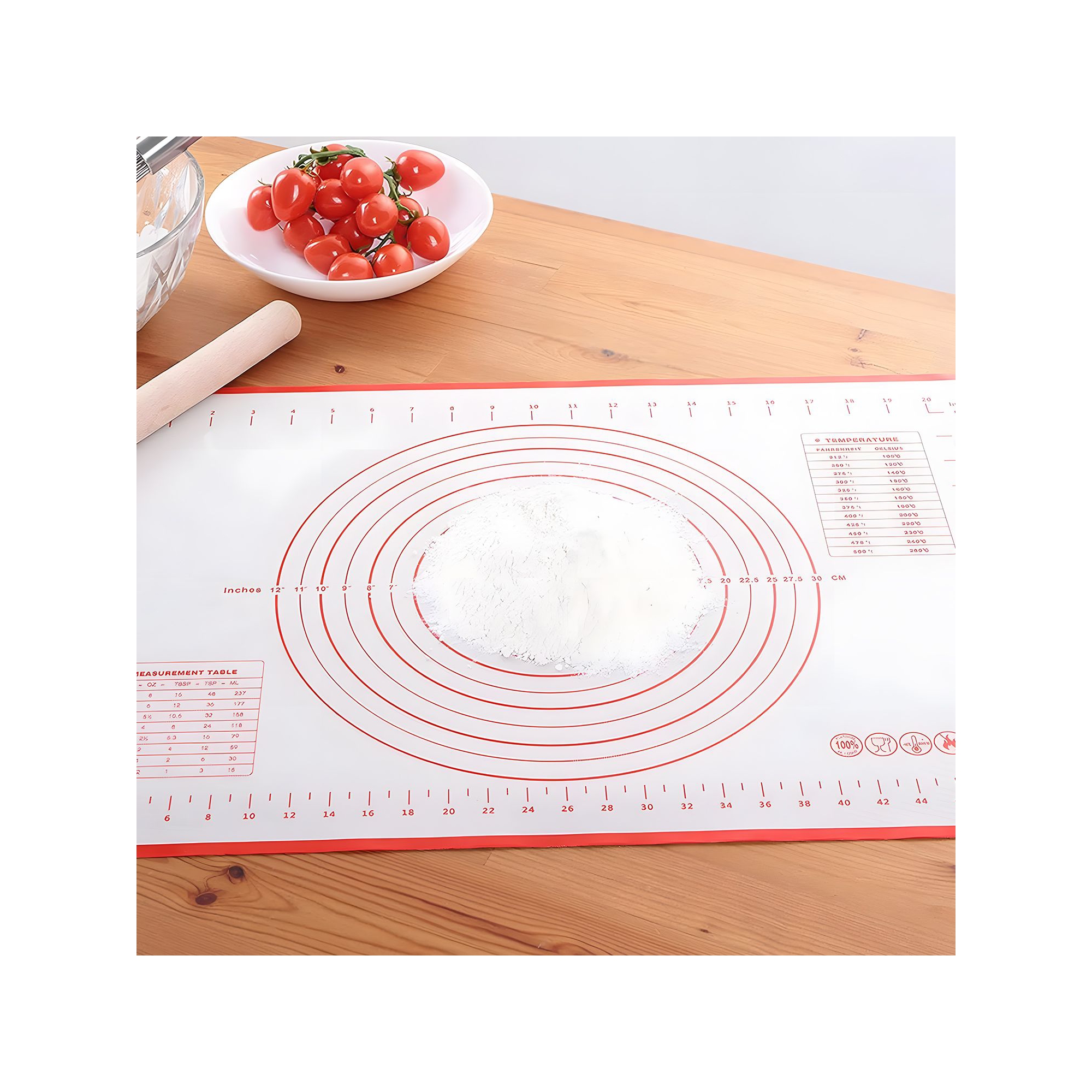 Swtroom 24" x 16" Silicone Pastry Mat Rolling Baking Mat Dough Kneading Mat with Measurements Non Slip