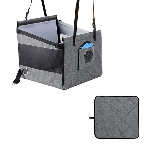 Dog Car Seat, Back Seat Extender Waterproof Dog Hammock With Breathable Mesh, Foldable Dog Carrier Dog Car Seat Cover For Car SUV Truck Back Seat - 1 of 4