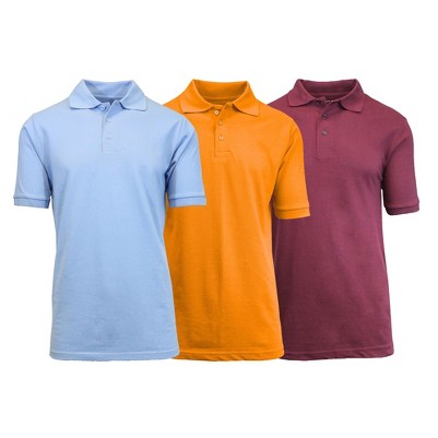 light blue - orange - burgundy