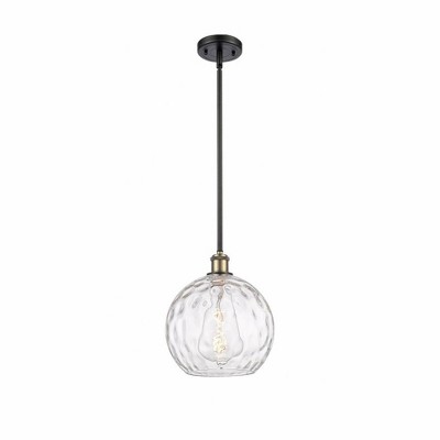 Athens Water Glass - 1 Light Mini Pendant In Industrial Style-13 Inches Tall and 10 Inches Wide