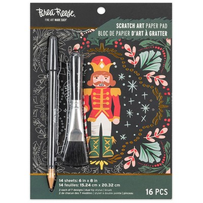 Brea Reese: Scratch Art Paper Pad - Holiday Motifs - 14 6x8" Pages