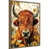 Amanti Art Buffalo in Flowers by Justyna Jaszke Framed Canvas Wall Art - 2 of 4