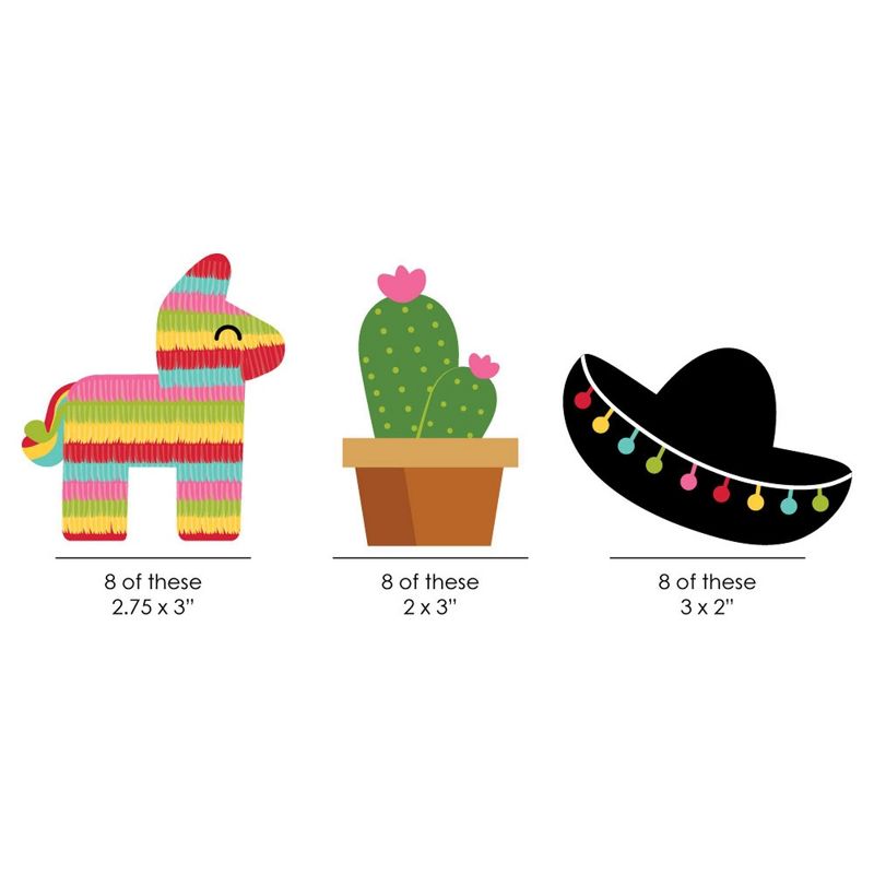 Big Dot of Happiness Let's Fiesta - DIY Shaped Fiesta Party Cut-Outs - 24 Count, 2 of 7