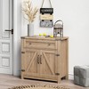 Pantry Cabinets, with Telescoping Metal Glides Wood Closet for Kitchen Buffet Cabinet, Modern Farmhouse Double Barn Door Accent Cabinet - 3 of 4
