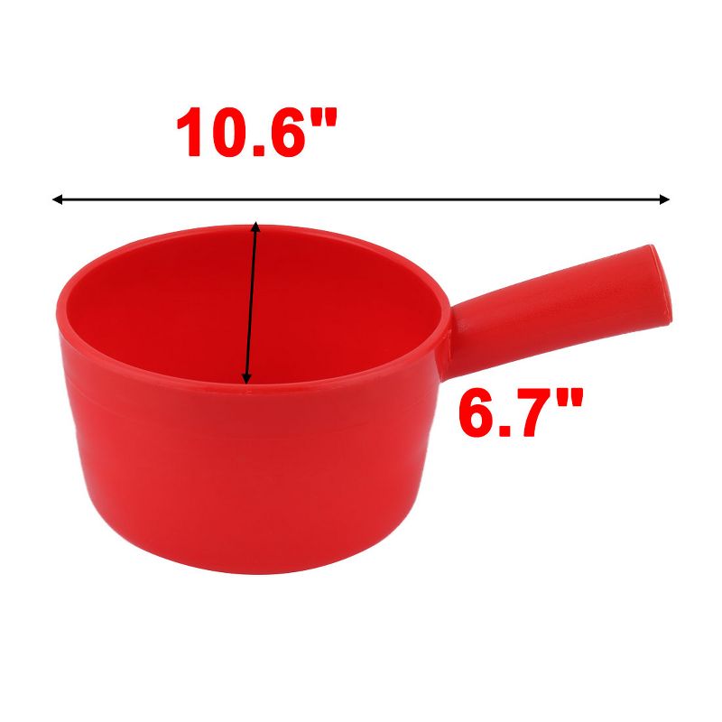 Unique Bargains Plastic Round Home Kitchen Nonslip Ladle Water Dipper Red 10.6" x 6.7" x 3.5" 1 Pc, 2 of 5