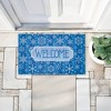 Stupell Industries Welcome Blue Falling Snowflakes Printed Outdoor Door Mat, design by Tim Coffey, 18"x30" - 3 of 4