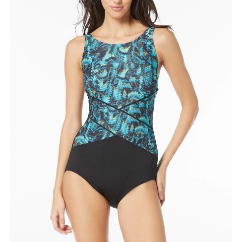 Gabar Missy Abstract Bloom High Neck One Piece Swimsuit, 8d, Black ...