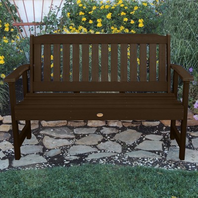 Highwood Lehigh 4ft Weathered Acorn Garden Bench with Marine Grade Polymer