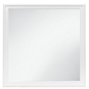 HomeStock White Framed Mirror with Classic Louis Phillipe Design – Modern Traditional Bedroom Accent - 1 of 4