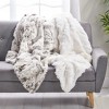 Kumasinova Faux Fur Fall Throw Blanket for Couch,50x60 Inch Fluffy Blanket with Dash Texture,Throw Blankets for Bed,Barefoot Dreams Blanket,White - 3 of 4