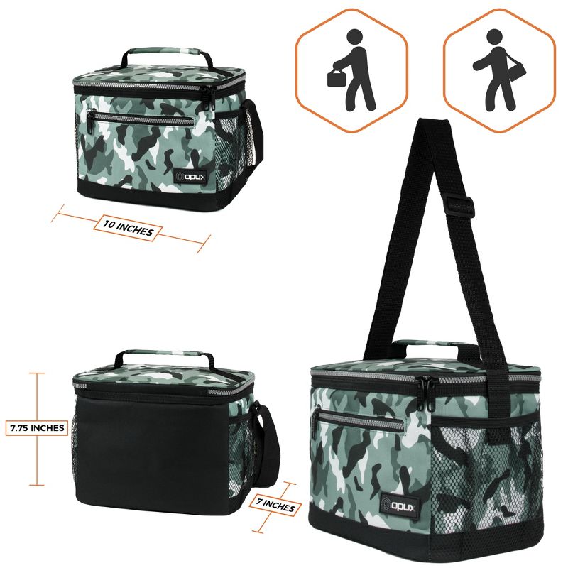 OPUX Insulated Lunch Box Men Women, Leakproof Soft Cooler Bag Work School Beach, Pail Tote Adult Kids Boys Girls, 3 of 8