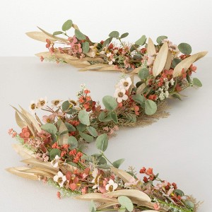 Sullivans Artificial 60" Rust Flower Eucalyptus Garland - 1 of 3