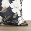 Ellis Curtain Magnolia Unique Floral Design Zipper Closure Pillow Shell 18" x 18" Black - 3 of 4