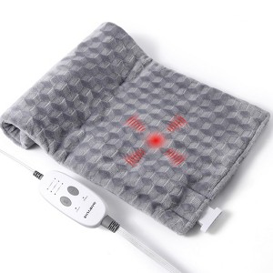 Weighted Heating Pads for Back, Electric Heating Pad with Massage Vibrations with 3 Heat, 3 Massage, Auto Shut Off, Washable Flannel Fabric, 12"x 24" - 1 of 4