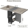 Folding Dining Table, Drop Leaf Dining Table with 6 Wheels and 2-Layer Storage Shelf, Space Saving Dining Table - 2 of 4