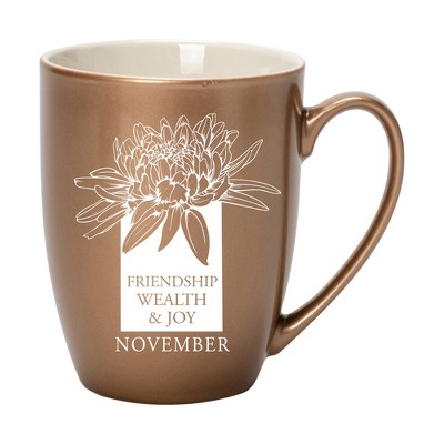 Elanze Designs Friendship Wealth And Joy Bronze 10 ounce New Bone China Coffee Cup Mug