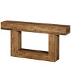 Syemin Console Tables Console Table, Farmhouse 2-Tier Entryway Table with U-Shaped Base, Narrow Long Sofa Table Couch Table, Brown, 63"*11.81"*32.28" - 2 of 4