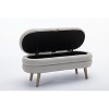 Grungis Velvet Storage Benches with Wood Legs,Upholstered Storage Ottoman,Ottoman Bench for Living Room,Bedroom - 4 of 4