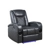 Faux Leather Power Recliner with Bluetooth, LED Light, Cooling Cup Holder, Wireless Charger and Storage Arm - 2 of 4
