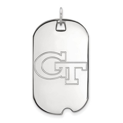 Black Bow Jewelry 14k White Gold Georgia Tech Yellow Jackets NCAA Large Pendant