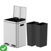 Gallon Kitchen Trash Can Classified Compartment Rubbish Bin with Soft-Close Lid Stainless Steel Waste Bin - 2 of 4