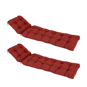 Aoodor 76" x 22" x 5.1" Polyester Tufted Chaise Lounge Cushion, Water-Resistant & Fade-Resistant Cushion for Outdoor Wicker Chaise Lounge Use, 2 Pack - 1 of 4