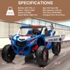 Blue 24V 2Seater Ride On UTV Car With Remote Control 4WD Powerful Motors Leather Seats Music Lights And Shock Absorbers Blue - 2 of 4
