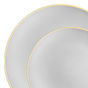 Smarty Had A Party Gray w/ Gold Organic Plastic Dinnerware Set - 120 Sets - 1 of 4