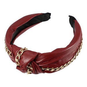Unique Bargains Women's Fashion Vintage Knotted PU Leather Knotted Headbands 1 Pc - 1 of 4