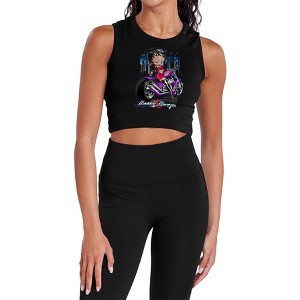 Women's Betty Boop City Chopper Sleeveless Crop Top Tank - 1 of 4