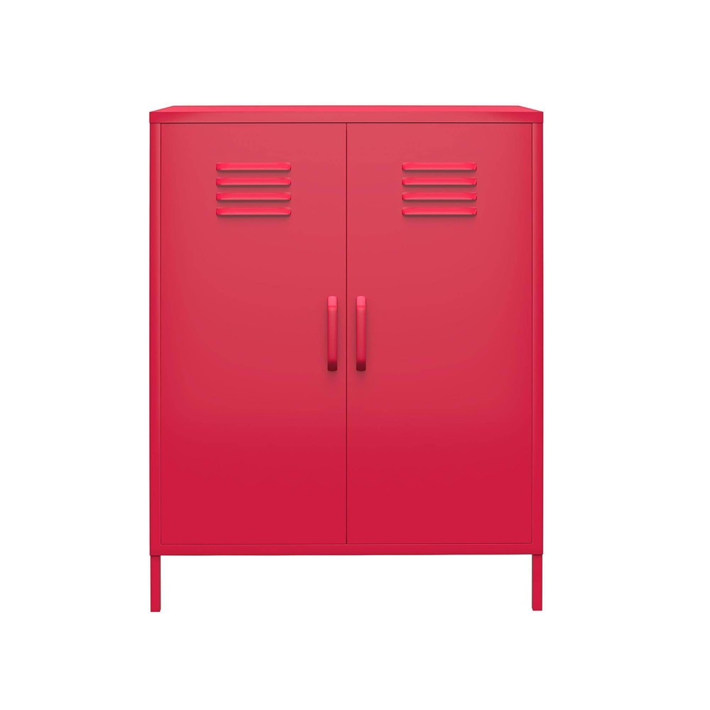Photos - Dresser / Chests of Drawers 2 Door Cache Metal Locker Storage Cabinet Magenta - Novogratz