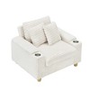 57" Corduroy Single Sofa Chair with Ottoman, Pillow and Storage - 3 of 4