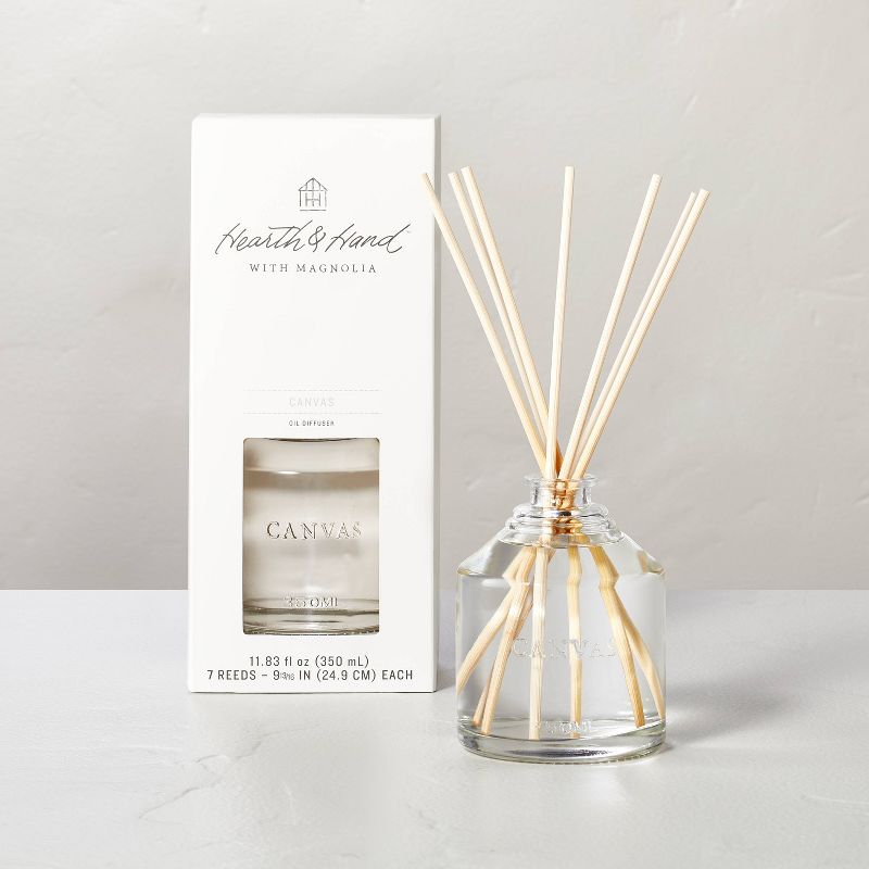 11.83 fl oz Canvas Oil Reed Diffuser - Hearth &#38; Hand&#8482; with Magnolia, 1 of 5