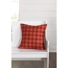 The Lakeside Collection 18" Tonal Plaid Accent Pillows - Orange - 2 of 2