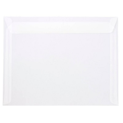 JAM Paper 10 x 13 Booklet Translucent Vellum Envelopes Clear 900840420