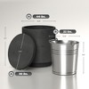2.6 Gal Outdoor Side Table, 3-In-1 Concrete Cooler Bar Table with Storage, Removable Ice Bucket and Lid - 3 of 4