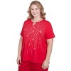 Alfred Dunner Women's Dazzling Shooting Stars with Beaded Split Neck - 3 of 4