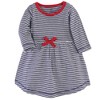 Touched by Nature Baby and Toddler Girl Organic Cotton Long-Sleeve Dresses 2pk, Red Flowers, 3 Toddler - 2 of 3