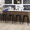 Tangkula 24" Metal Bar Stools Set of 4 w/ Square Seat Patio Bar Stools Home Kitchen - 4 of 4