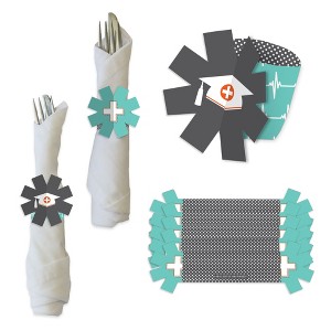 Big Dot of Happiness Medical School Grad - Doctor Graduation Party Paper Napkin Holder - Napkin Rings - Set of 24 - 1 of 4