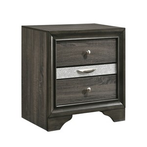 Vynxaria Contemporary Grey 3-Drawer Nightstand, 2 Regular Drawers + Felt-Lined Jewelry Drawer, 3/4 Extension Design, Modern Sleek Style - 1 of 4