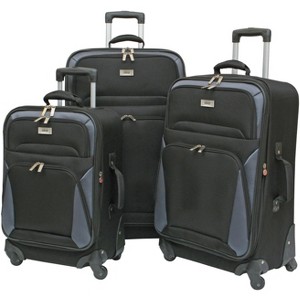 Geoffrey Beene Brentwood Collection 3 Pc Luggage Set, Black - 1 of 4